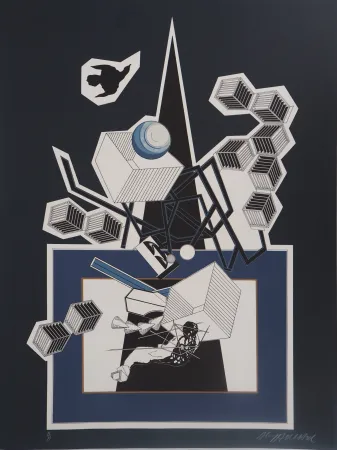 Lithograph Le Yaouanc - La neuvième maison