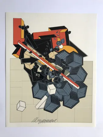 Lithograph Le Yaouanc - La terre (L'oeuvre des hommes II)