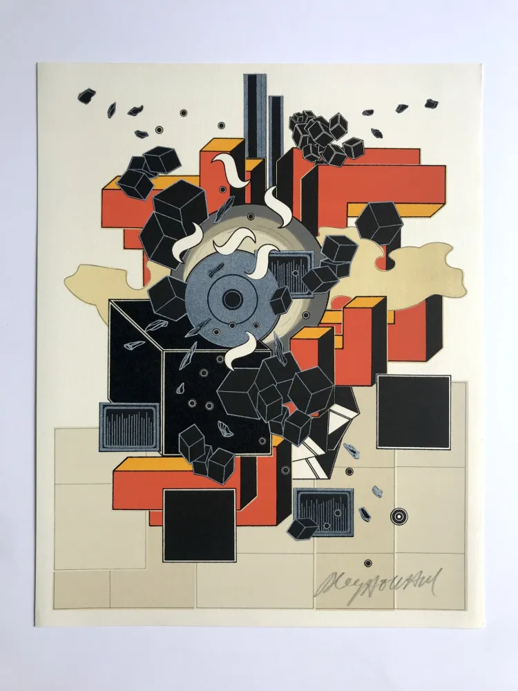 Lithograph Le Yaouanc - Le feu (L'oeuvre des hommes III)