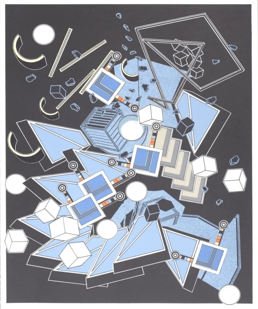 Lithograph Le Yaouanc - Le Métier de bâtisseur II