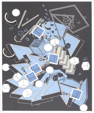 Lithograph Le Yaouanc - Le Métier de bâtisseur II