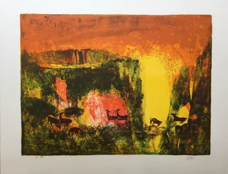 Lithograph Lebadang - Grotte aux biches