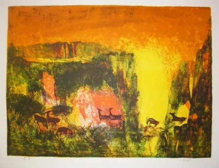 Lithograph Lebadang - Grotte aux biches