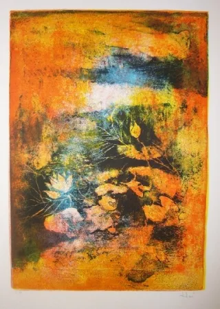 Lithograph Lebadang - Mare aux lotus 2
