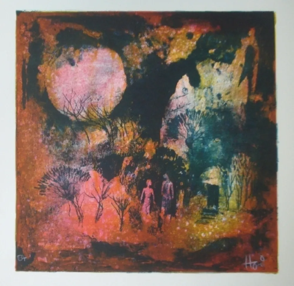 Lithograph Lebadang - Rendez vous sous la lune