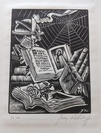 Woodcut Lébédeff  - Nature Morte