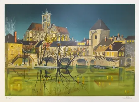 Lithograph Lecoindre - Sur les bords du fleuve