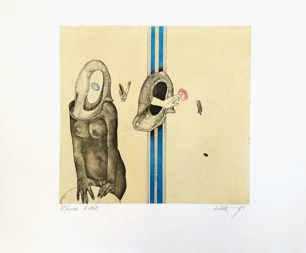 Lithograph Lecomte Rard - Le Nu