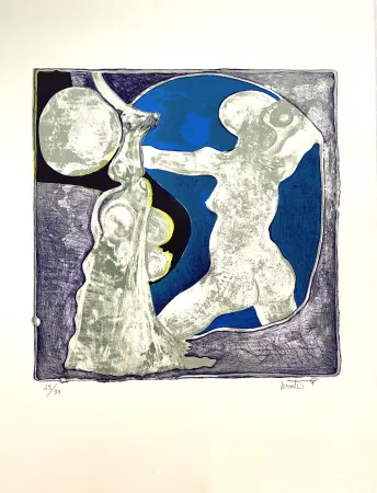 Lithograph Lecomte Rard - Le Nu au miroir