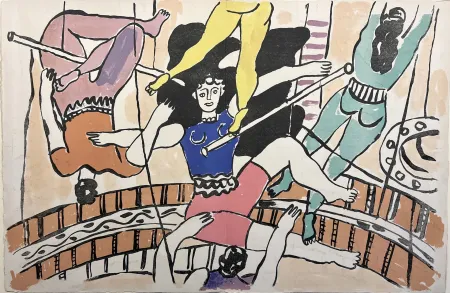 Lithograph Leger - ACROBATES ET FUNAMBULES  (LE CIRQUE 1950)