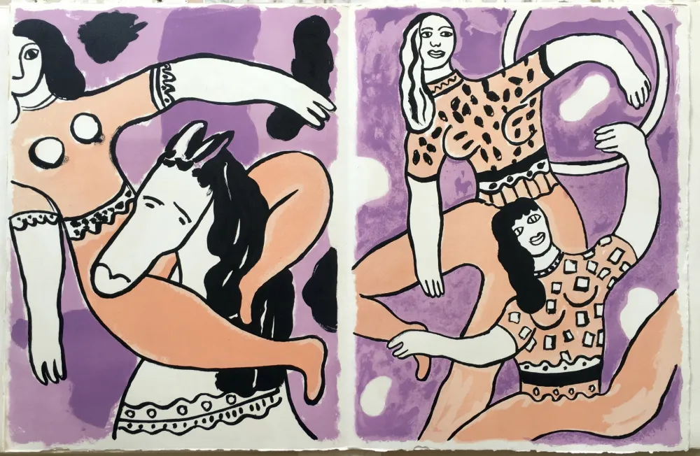 Lithograph Leger - ACROBATES ET JONGLEUSES  (LE CIRQUE 1950)