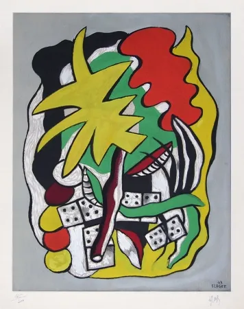 Lithograph Leger - Composition aux dominos