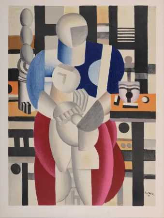 Lithograph Leger - Femme et enfant, 1955