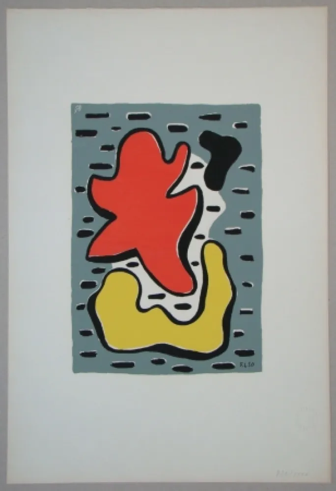 Screenprint Leger - Figures rouge et jaune, 1950