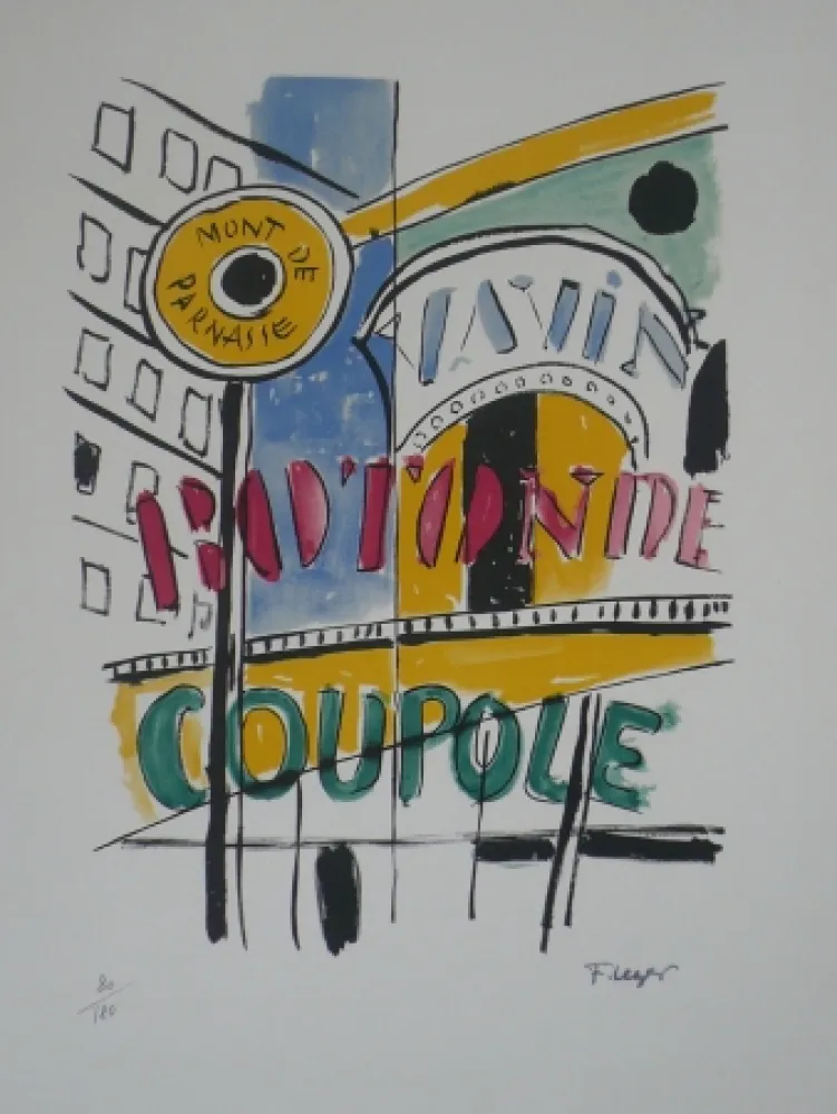 Lithograph Leger - La Coupole