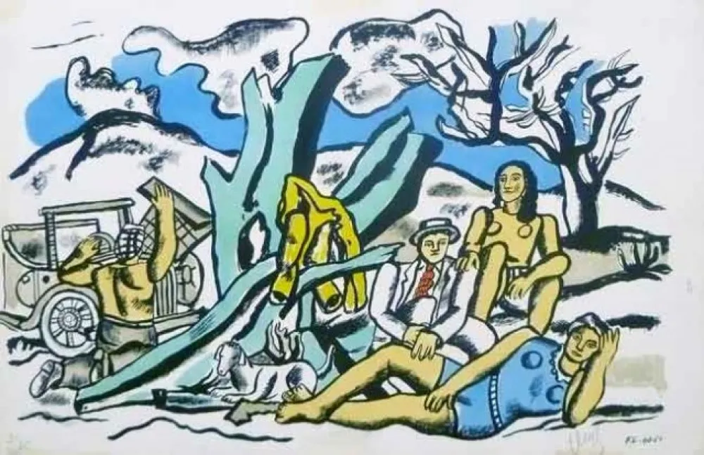 Lithograph Leger - La partie de Campagne