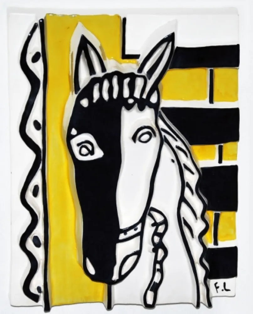 Ceramic Leger - Le Cheval sur fond jaune
