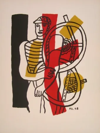 Lithograph Leger - Le cycliste