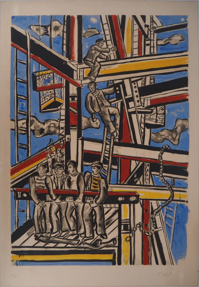 Lithograph Leger - Les constructeurs