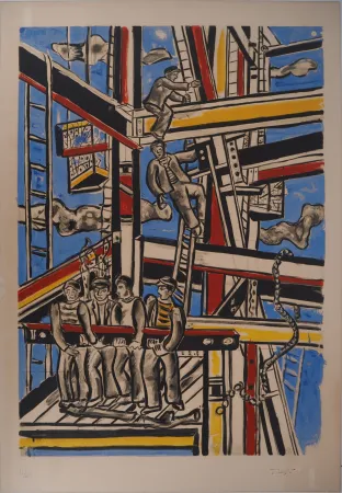 Lithograph Leger - Les constructeurs