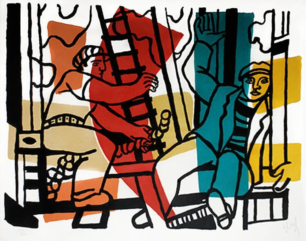 Lithograph Leger - Les Constructeurs (The Builders)