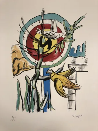 Lithograph Leger - Les Deux Oiseaux