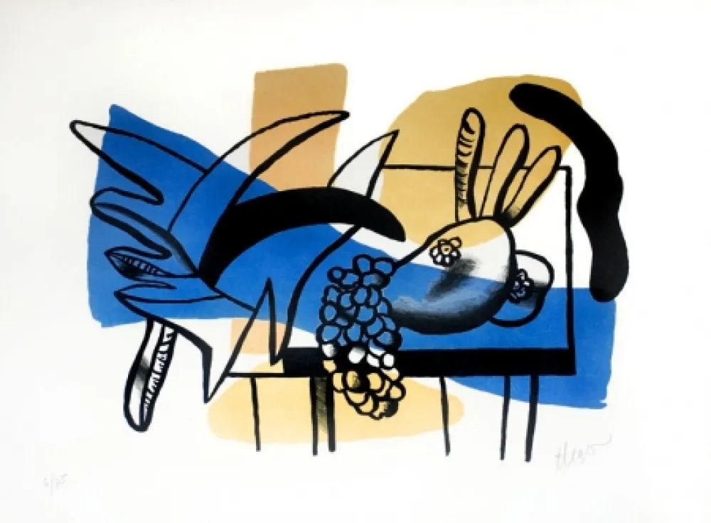 Lithograph Leger - Nature Mort aux Fruits