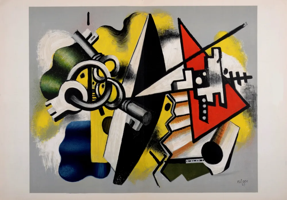 Lithograph Leger - Nature morte aux clefs, 1955