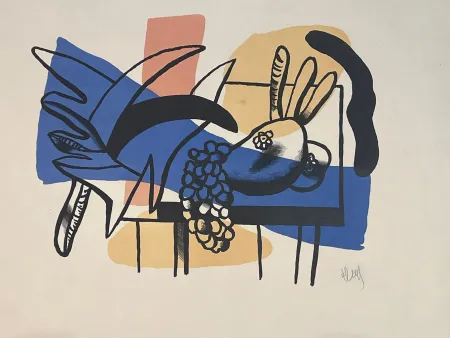 Lithograph Leger - Nature morte aux fruits 