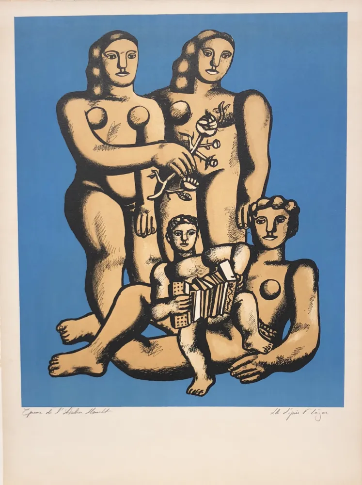 Lithograph Leger - The Accordionist's Family