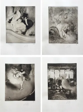 Engraving Legrand - POÈMES À L'EAU-FORTE. 1/20 suites à grandes marges des 30 eaux-fortes signées.‎ 