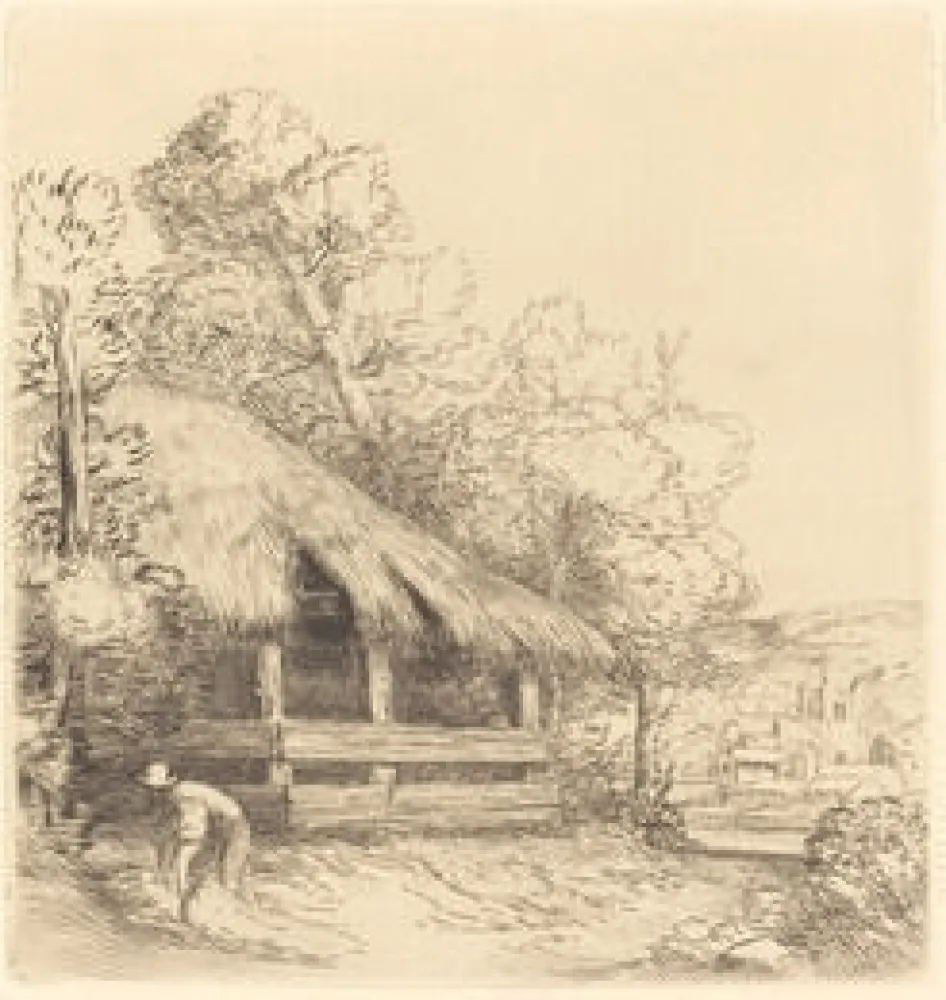 Etching Legros - Le petit hangar