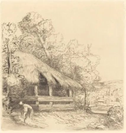 Etching Legros - Le petit hangar