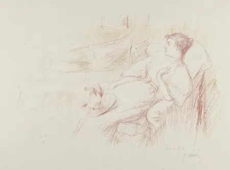 Lithograph Leheutre - Le repos