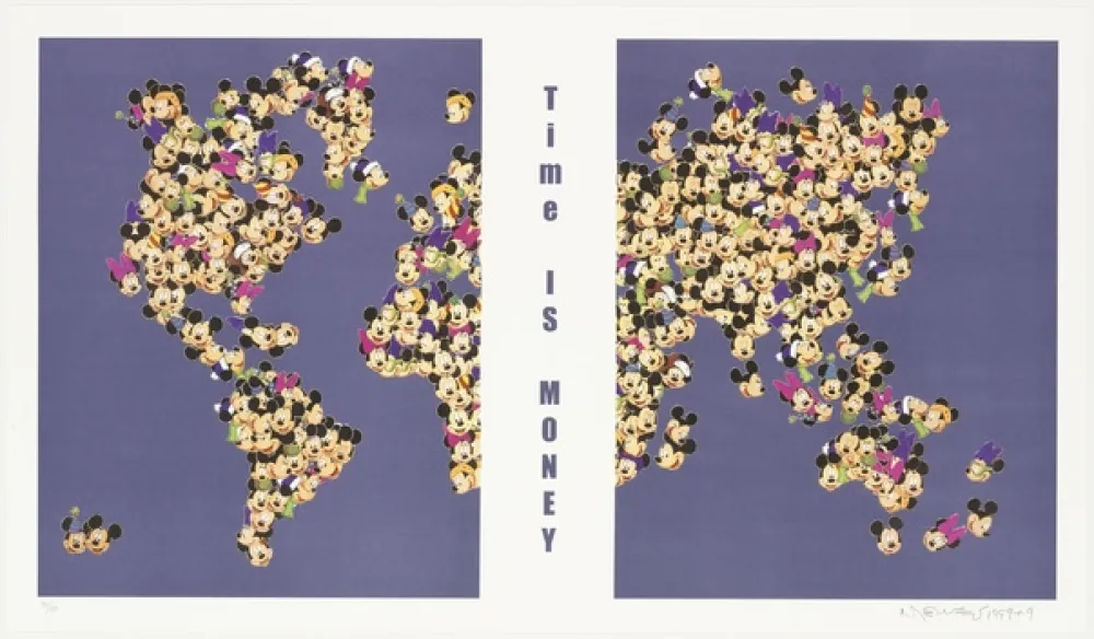 Lithograph Leirner - Time is money