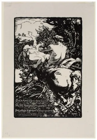 Woodcut Lepere - Centaur