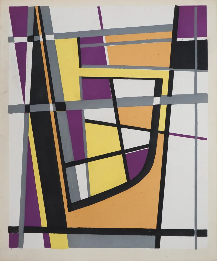 Lithograph Leppien - Composition géométrique