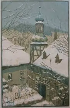 Woodcut Leschner - Untitled