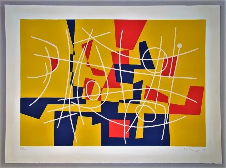 Lithograph Leuppi - Composition - 1958