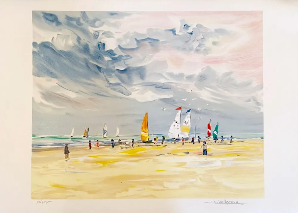 Lithograph Levasseur - Régates