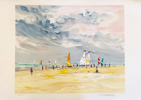 Lithograph Levasseur - Régates