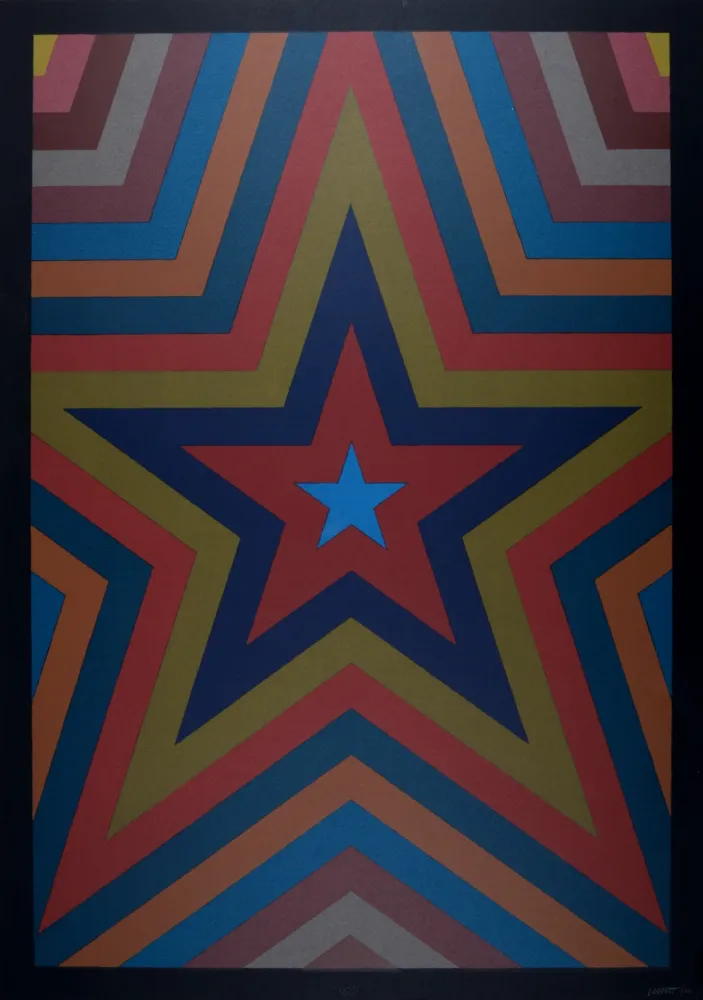 Screenprint Lewitt - Five Pointed Star with Color Bands