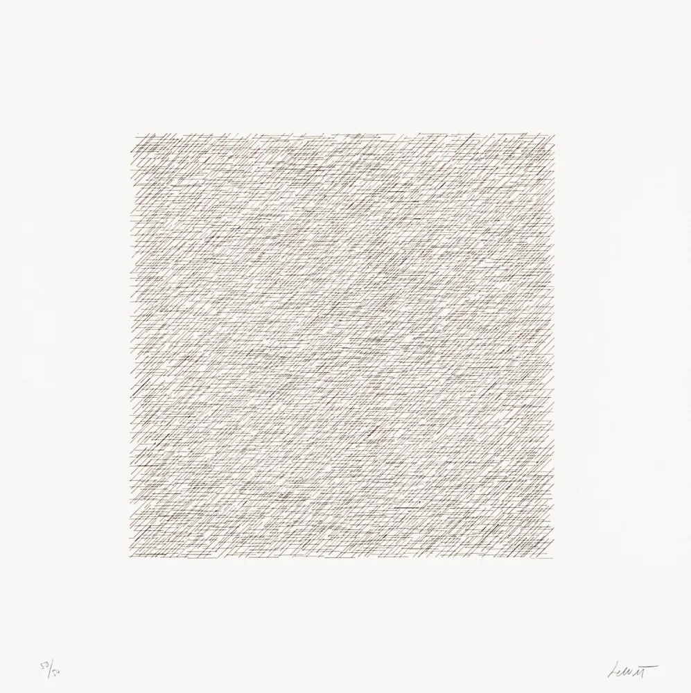 Lithograph Lewitt - Lines of One Inch in Four Directions and All Combinations 03 (70122)