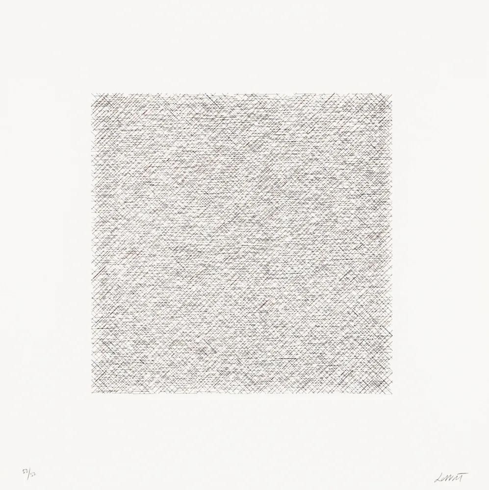 Lithograph Lewitt - Lines of One Inch in Four Directions and All Combinations 05 (70128)