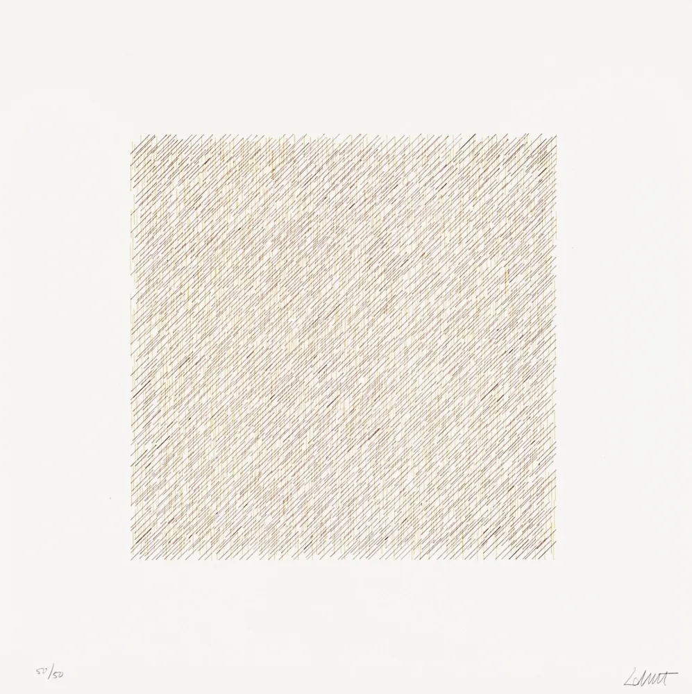 Lithograph Lewitt - Lines of One Inch in Four Directions and All Combinations 06 (70120)