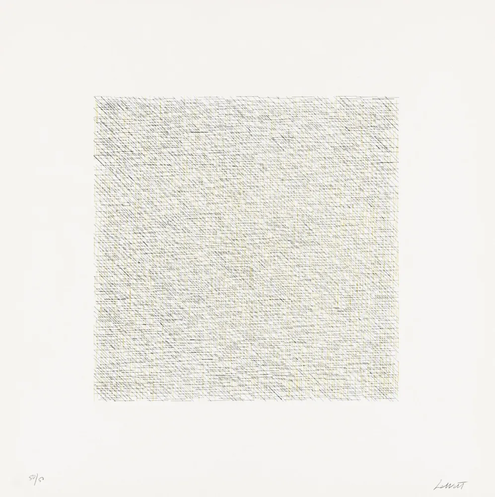 Lithograph Lewitt - Lines of One Inch in Four Directions and All Combinations 14 (70126)