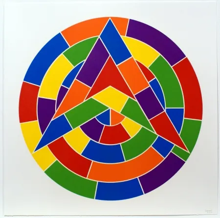 Linocut Lewitt - Tondo 1 (3 point star)