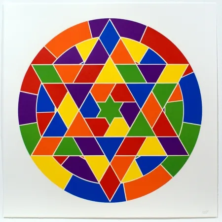 Linocut Lewitt - Tondo 4 (6 point star)