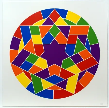 Linocut Lewitt - Tondo 5 (7 point star)
