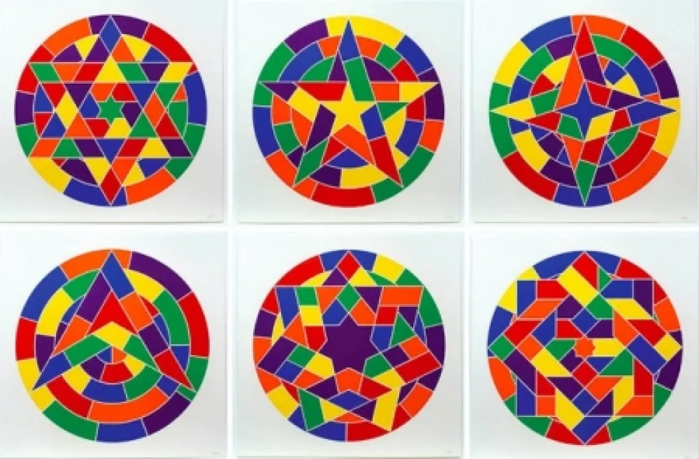 Linocut Lewitt - Tondo Stars Set of 6